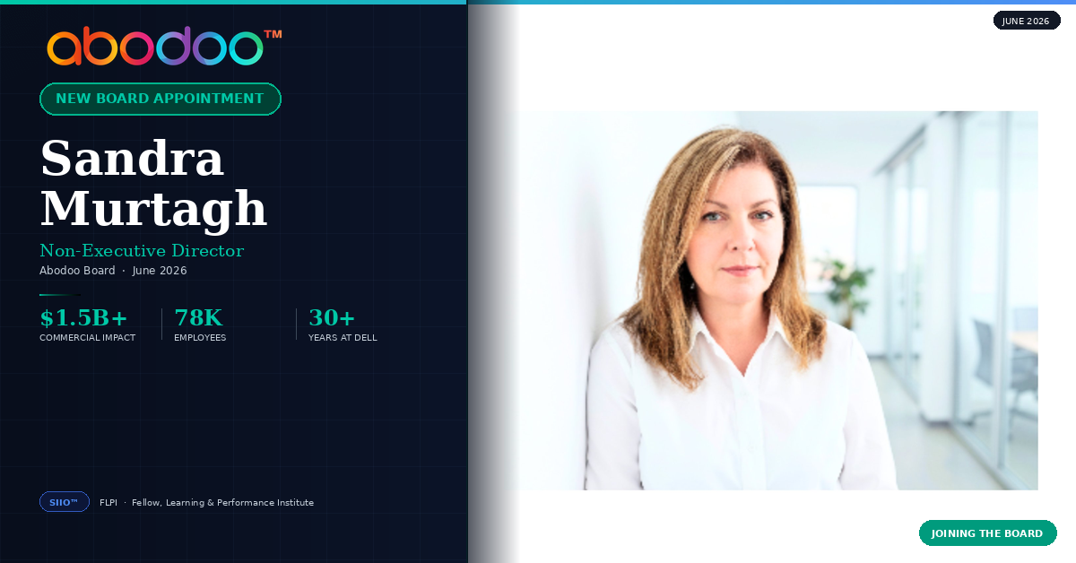 Sandra Murtagh, former VP Global L&D at Dell Technologies, joins the Abodoo Board